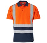 Surveyor Two-Tone Hi-Viz Reflective Golf Shirt Orange