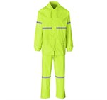 Outdoor Hi-Viz Reflective Polyester/PVC Rainsuit - Lime