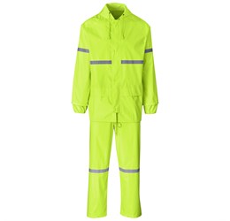 Outdoor Hi-Viz Reflective Polyester/PVC Rainsuit - Lime