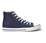 Unisex Retro High Top Canvas Sneaker Navy