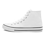 Unisex Retro High Top Canvas Sneaker White