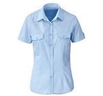 Ladies Short Sleeve Kensington Shirt Light Blue