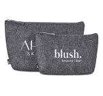 Okiyo Kesho Recycled PET Felt Mini Cosmetic Bag BG-OK-426-B-GY-BG-OK-427-B-GY