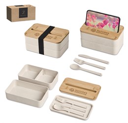 Okiyo Dura Wheat Straw & Bamboo Lunch Box Set