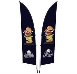 Legend 2M Sublimated Arcfin Double-Sided Flying Banner - 1 complete unit