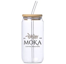 Okiyo Natsu Glass & Bamboo Tumbler & Straw - 500ml