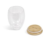 Okiyo Moco Glass & Bamboo Double-Wall Cup - 350ml DW-7335-02-NO-LOGO