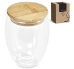 Okiyo Moco Glass & Bamboo Double-Wall Cup - 350ml DW-7335-05-NO-LOGO