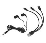 Altitude Zenia Earbuds & Tri-Cable Set Black