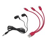 Altitude Zenia Earbuds & Tri-Cable Set Red