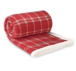 US Basic Everest Sherpa Fleece Blanket - Red