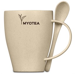 Okiyo Kawai Wheat Straw Mug & Spoon - 350ml