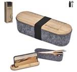 Okiyo Byoga Recycled PET Felt & Bamboo Stationery Case